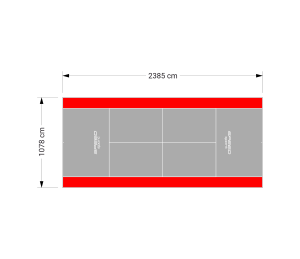 257M2/2385X1078CM SZARO-CZERWONY KORT DO TENISA ZIEMNEGO SPEEDSPORT HEXA POWER PRO