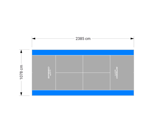 257M2/2385X1078CM SZARO-BŁĘKITNY KORT DO TENISA ZIEMNEGO SPEEDSPORT HEXA POWER PRO