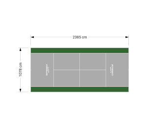 257M2/2385X1078CM SZARO-ZIELONY KORT DO TENISA ZIEMNEGO SPEEDSPORT HEXA POWER PRO