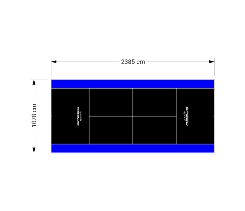 257M2/2385X1078CM CZARNO-NIEBIESKI KORT DO TENISA ZIEMNEGO SPEEDSPORT HEXA POWER PRO