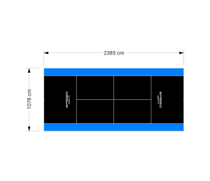 257M2/2385X1078CM CZARNO-BŁĘKITNY KORT DO TENISA ZIEMNEGO SPEEDSPORT HEXA POWER PRO