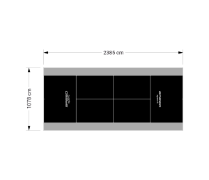 257M2/2385X1078CM CZARNO-SZARY KORT DO TENISA ZIEMNEGO SPEEDSPORT HEXA POWER PRO