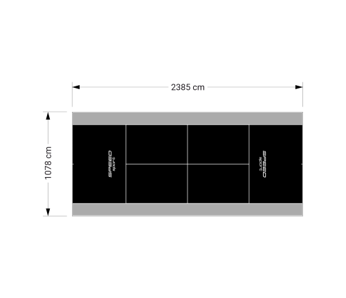 257M2/2385X1078CM CZARNO-SZARY KORT DO TENISA ZIEMNEGO SPEEDSPORT HEXA POWER PRO