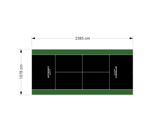 257M2/2385X1078CM CZARNO-ZIELONY KORT DO TENISA ZIEMNEGO SPEEDSPORT HEXA POWER PRO