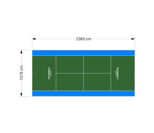 257M2/2385X1078CM ZIELONO-BŁĘKITNY KORT DO TENISA ZIEMNEGO SPEEDSPORT HEXA POWER PRO