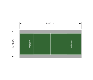 257M2/2385X1078CM ZIELONO-SZARY KORT DO TENISA ZIEMNEGO SPEEDSPORT HEXA POWER PRO