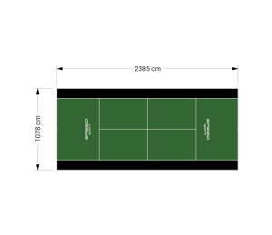 257M2/2385X1078CM ZIELONO-CZARNY KORT DO TENISA ZIEMNEGO SPEEDSPORT HEXA POWER PRO