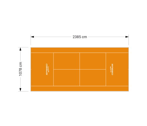 257M2/2385X1078CM POMARAŃCZOWY KORT DO TENISA ZIEMNEGO SPEEDSPORT HEXA POWER PRO