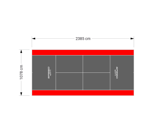257M2/2385X1078CM GRAFITOWO-CZERWONY KORT DO TENISA ZIEMNEGO SPEEDSPORT HEXA POWER PRO