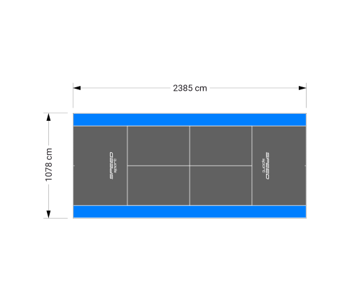 257M2/2385X1078CM GRAFITOWO-BŁĘKITNY KORT DO TENISA ZIEMNEGO SPEEDSPORT HEXA POWER PRO