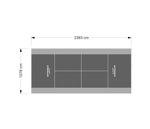 257M2/2385X1078CM GRAFITOWO-SZARY KORT DO TENISA ZIEMNEGO SPEEDSPORT HEXA POWER PRO