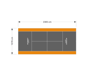 257M2/2385X1078CM GRAFITOWO-POMARAŃCZOWY KORT DO TENISA ZIEMNEGO SPEEDSPORT HEXA POWER PRO