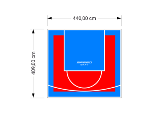 18M2/409X440CM CZERWONO-BŁĘKITNE BOISKO DO KOSZYKÓWKI SPEEDSPORT HEXA POWER PRO