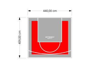 18M2/409X440CM CZERWONO-SZARE BOISKO DO KOSZYKÓWKI SPEEDSPORT HEXA POWER PRO
