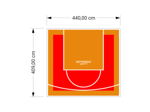 18M2/409X440CM CZERWONO-POMARAŃCZOWE BOISKO DO KOSZYKÓWKI SPEEDSPORT HEXA POWER PRO