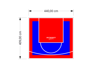 18M2/409X440CM NIEBIESKO-CZERWONE BOISKO DO KOSZYKÓWKI SPEEDSPORT HEXA POWER PRO