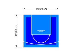 18M2/409X440CM NIEBIESKO-BŁĘKITNE BOISKO DO KOSZYKÓWKI SPEEDSPORT HEXA POWER PRO