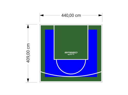 18M2/409X440CM NIEBIESKO-ZIELONE BOISKO DO KOSZYKÓWKI SPEEDSPORT HEXA POWER PRO