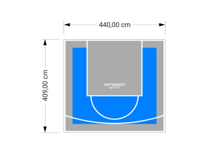 18M2/409X440CM BŁĘKITNO-SZARE BOISKO DO KOSZYKÓWKI SPEEDSPORT HEXA POWER PRO