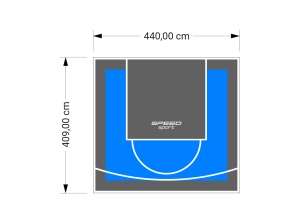 18M2/409X440CM BŁĘKITNO-GRAFITOWE BOISKO DO KOSZYKÓWKI SPEEDSPORT HEXA POWER PRO