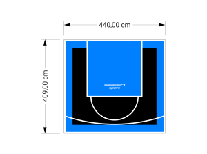 18M2/409X440CM CZARNO-BŁĘKITNE BOISKO DO KOSZYKÓWKI SPEEDSPORT HEXA POWER PRO