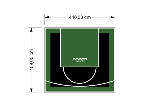18M2/409X440CM CZARNO-ZIELONE BOISKO DO KOSZYKÓWKI SPEEDSPORT HEXA POWER PRO