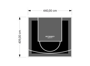 18M2/409X440CM CZARNO-GRAFITOWE BOISKO DO KOSZYKÓWKI SPEEDSPORT HEXA POWER PRO