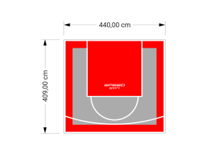18M2/409X440CM SZARO-CZERWONE BOISKO DO KOSZYKÓWKI SPEEDSPORT HEXA POWER PRO