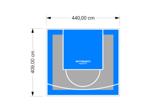 18M2/409X440CM SZARO-BŁĘKITNE BOISKO DO KOSZYKÓWKI SPEEDSPORT HEXA POWER PRO