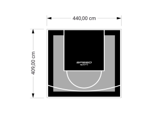 18M2/409X440CM SZARO-CZARNE BOISKO DO KOSZYKÓWKI SPEEDSPORT HEXA POWER PRO