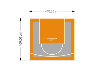 18M2/409X440CM SZARO-POMARAŃCZOWE BOISKO DO KOSZYKÓWKI SPEEDSPORT HEXA POWER PRO