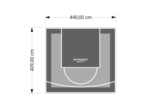 18M2/409X440CM SZARO-GRAFITOWE BOISKO DO KOSZYKÓWKI SPEEDSPORT HEXA POWER PRO