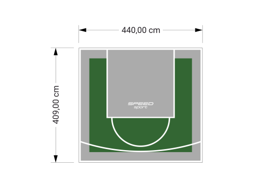 18M2/409X440CM ZIELONO-SZARE BOISKO DO KOSZYKÓWKI SPEEDSPORT HEXA POWER PRO