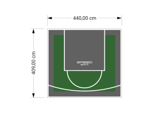 18M2/409X440CM ZIELONO-GRAFITOWE BOISKO DO KOSZYKÓWKI SPEEDSPORT HEXA POWER PRO