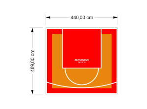 18M2/409X440CM POMARAŃCZOWO-CZERWONE BOISKO DO KOSZYKÓWKI SPEEDSPORT HEXA POWER PRO