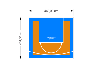 18M2/409X440CM POMARAŃCZOWO-BŁĘKITNE BOISKO DO KOSZYKÓWKI SPEEDSPORT HEXA POWER PRO