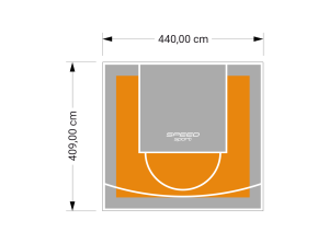 18M2/409X440CM POMARAŃCZOWO-SZARE BOISKO DO KOSZYKÓWKI SPEEDSPORT HEXA POWER PRO