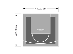 18M2/409X440CM GRAFITOWO-SZARE BOISKO DO KOSZYKÓWKI SPEEDSPORT HEXA POWER PRO