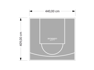 18M2/409X440CM SZARE BOISKO DO KOSZYKÓWKI SPEEDSPORT HEXA POWER PRO