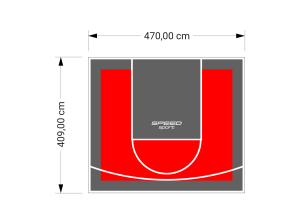 19M2/409X470CM CZERWONO-GRAFITOWE BOISKO DO KOSZYKÓWKI SPEEDSPORT HEXA POWER PRO