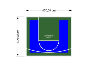 19M2/409X470CM NIEBIESKO-ZIELONE BOISKO DO KOSZYKÓWKI SPEEDSPORT HEXA POWER PRO