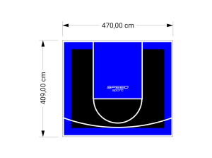 19M2/409X470CM CZARNO-NIEBIESKIE BOISKO DO KOSZYKÓWKI SPEEDSPORT HEXA POWER PRO