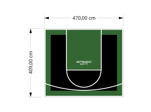 19M2/409X470CM CZARNO-ZIELONE BOISKO DO KOSZYKÓWKI SPEEDSPORT HEXA POWER PRO
