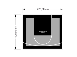 19M2/409X470CM SZARO-CZARNE BOISKO DO KOSZYKÓWKI SPEEDSPORT HEXA POWER PRO