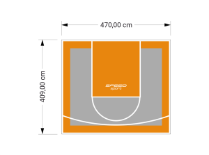 19M2/409X470CM SZARO-POMARAŃCZOWE BOISKO DO KOSZYKÓWKI SPEEDSPORT HEXA POWER PRO