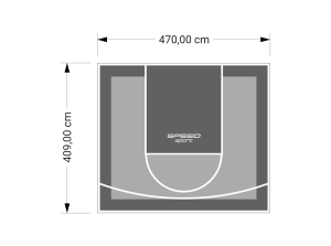 19M2/409X470CM SZARO-GRAFITOWE BOISKO DO KOSZYKÓWKI SPEEDSPORT HEXA POWER PRO