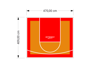 19M2/409X470CM POMARAŃCZOWO-CZERWONE BOISKO DO KOSZYKÓWKI SPEEDSPORT HEXA POWER PRO