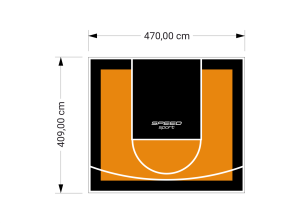 19M2/409X470CM POMARAŃCZOWO-CZARNE BOISKO DO KOSZYKÓWKI SPEEDSPORT HEXA POWER PRO