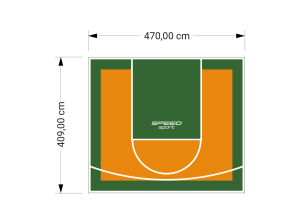 19M2/409X470CM POMARAŃCZOWO-ZIELONE BOISKO DO KOSZYKÓWKI SPEEDSPORT HEXA POWER PRO