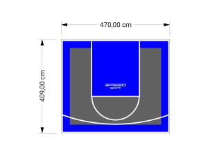 19M2/409X470CM GRAFITOWO-NIEBIESKIE BOISKO DO KOSZYKÓWKI SPEEDSPORT HEXA POWER PRO